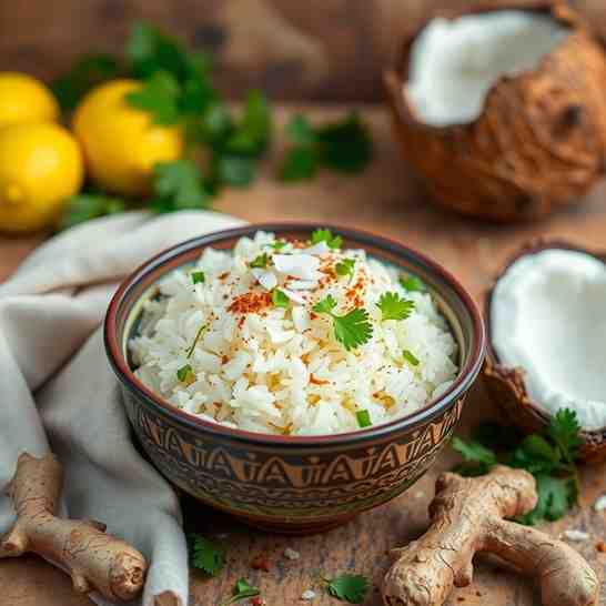 Ginger Coconut Rice - Easy Kenyan Wali wa Nazi Recipe